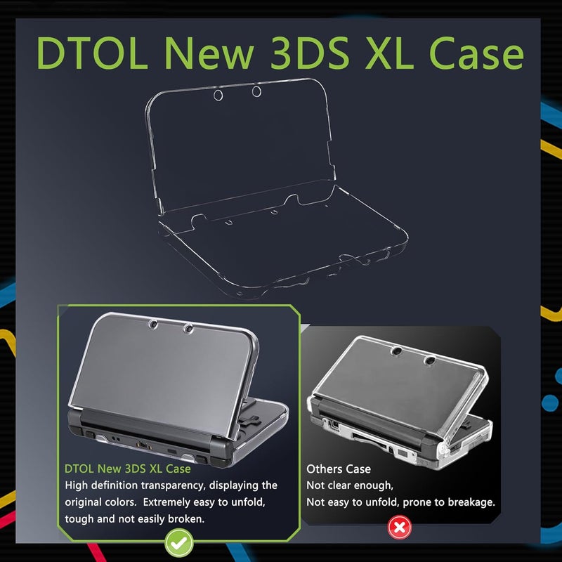 DTOL New 3DS XL Case - Ultra Clear Crystal Transparent Hard Shell Protective Case Cover Skin Shell for 2015 New Nintendo 3DS LL - Image 3